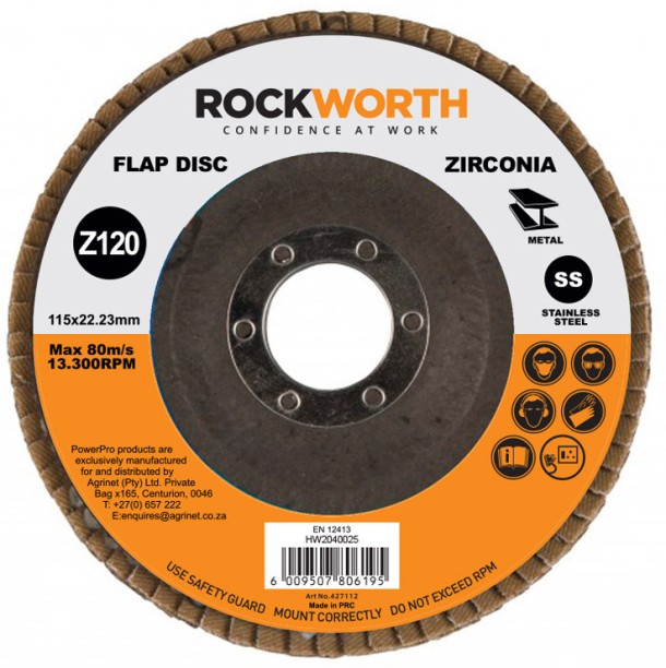 Rockworth Flap Disc 115 Zirconia Oxide P120 Alumina-zirconia Sandpaper