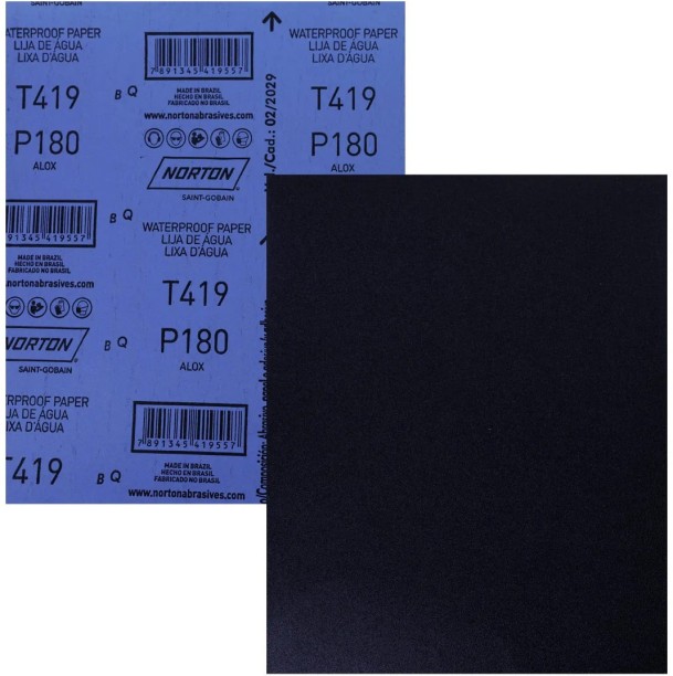 Norton P180 Waterpaper Silicon Carbide Sandpaper
