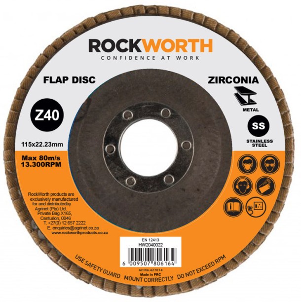 Rockworth Flap Disc 115 Zirconia Oxide P40 Alumina-zirconia Sandpaper