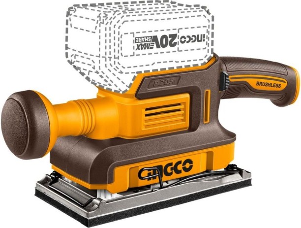 Ingco Cordless Finishing Sander Brushless 20V P20S 9 cm Detail Sander