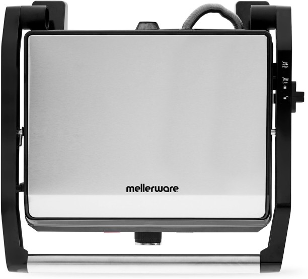 Mellerware Panini Press 4 Slice Non-Stick 29 X 23cm 2200W "Grande Press" Electric Grill, Toast