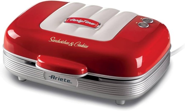 Ariete 3-in-1 Red Sandwich Maker Electric Toast