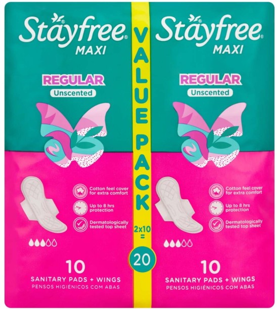 Stayfree Maxi Thick Pads | Unscented Regular Wings Maxisize Sanitary Pad