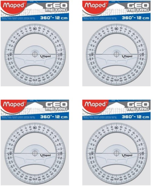 Maped Protractor Geo 12cm 360 Degree School Set