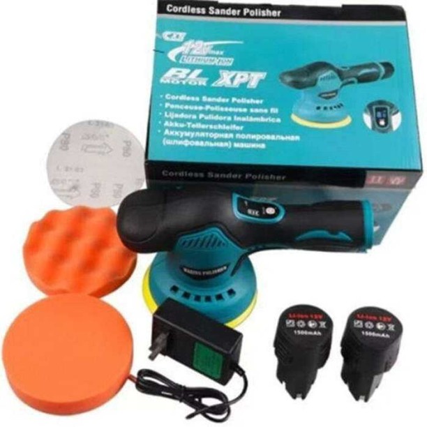 Cordless Sander Polisher 12V With 2 Batteries & Accessories DV-600/AG-53 5 inch Random Orbital Sander