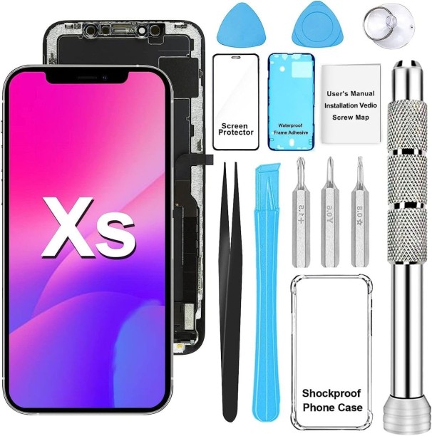BezosMax Standard Screen Protector for iPhone XS LCD Screen Replacement 5.8 inch (Model A1920, A2097, A2098,A2099, A2100) Display Digitizer Assembly Touch Screen