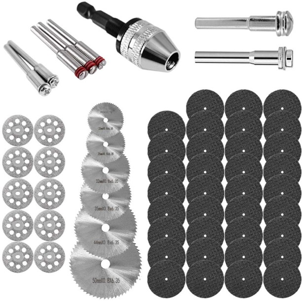 ALANES 60 Piece Mini HSS Saw Blades Rotary Cutting Wheels Tool Kit Square Power Bits