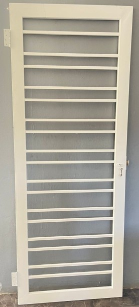 Ashwood White security / Burglar door Post Mount Swing Gates