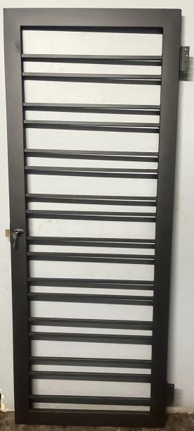 Ashwood BLK Security Door Post Mount Swing Gates