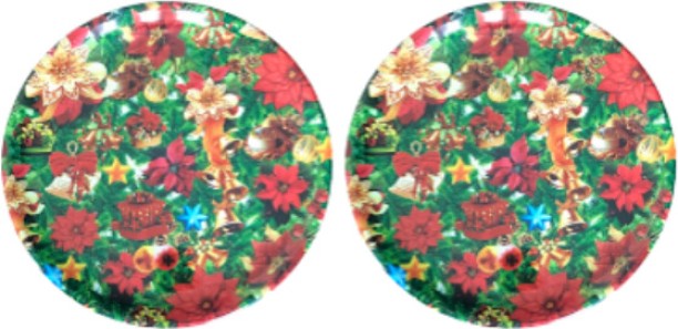 Buzz Fire Christmas Themed - Round shaped platters Tray Serving Set