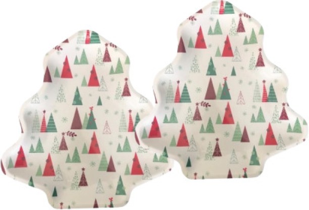 Buzz Fire Christmas themed Tree Shaped Plate Serving Set