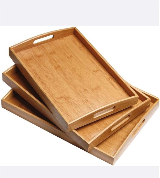HAVEN GROUP Wooden Bamboo Serving Tray Serving Set