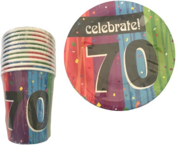 Buzz Fire 70th Themed Party combo Plate, Cup Serving Set