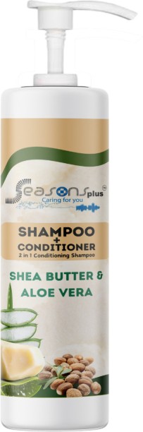 seasons plus Shampoo and Conditioner Shea & Aloe 2in1 Shampoo