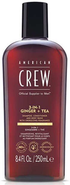 American Crew Crew 3 in 1 Energizing Ginger + Tea 250ml Shampoo