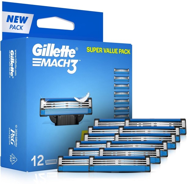 gillette mach 3 pack of 12 blades Shaving Cartridge