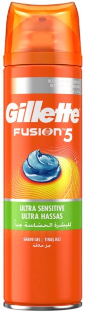 Gillette Fushion 5 - Ultra Sensitive Shaving Gel Bottle for  Men