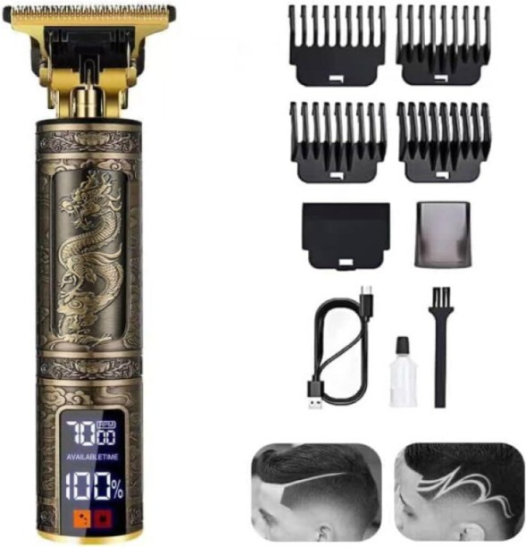 SS Portable Rechargeable Cordless LED Display Hair Clipper Precision Shaving Machine Set Men & Women