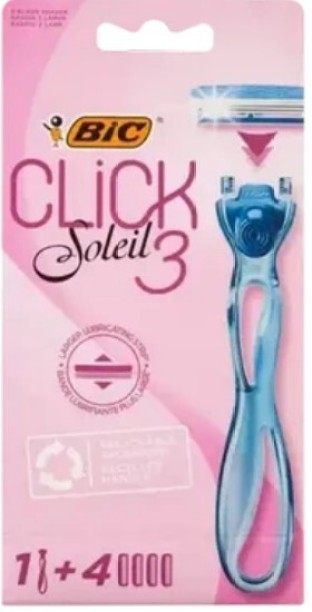 Bic Click Soleil 3 Blue Razor with Blades 5 Piece Men