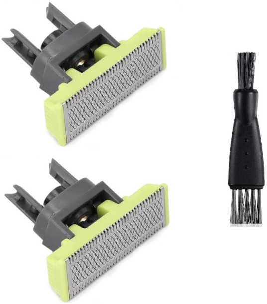 The Great Living Co OneBlade Replacement Shaver Head Compatible with Philips One Blade -2 Pack + 1 Cleaning Brush Men