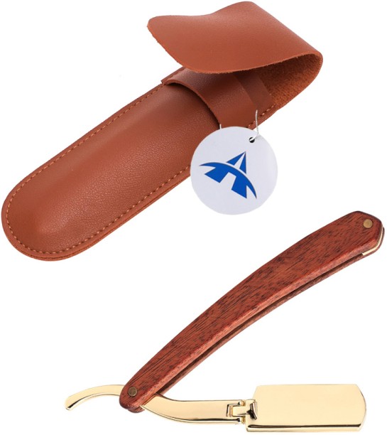 ALANES Straight Edge Razor Wooden Handle Manual Shaver for Men Men