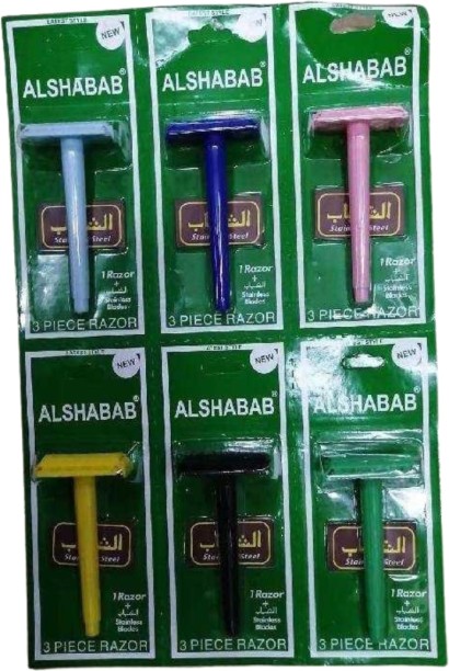 Alshabab 399 3 Piece Shaver Razor 6pcs Men & Women