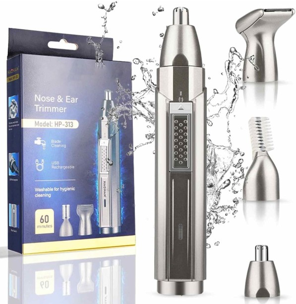 Bloo Trimming tool, nose/brow/ear, three heads, USB rechargeable, washable, portable Men