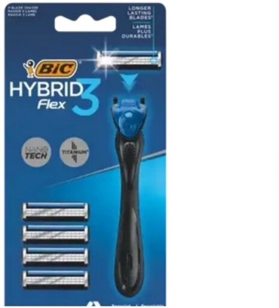 Bic Flex 3 Hybrid Men's Disposable Razors Blister Cartridges 1 Pack + 4 Men