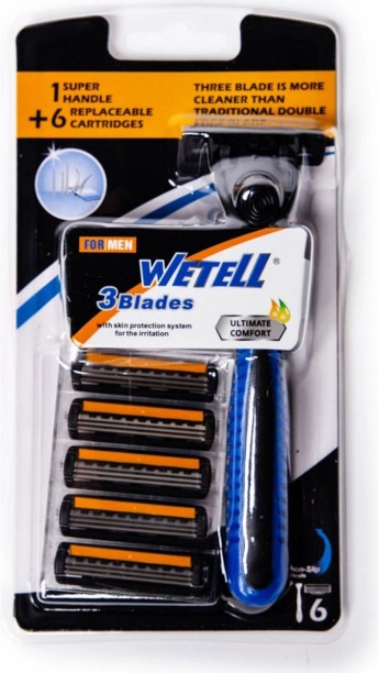 wetell 3 blades with skin protection system for irritation Face Razors Men & Women