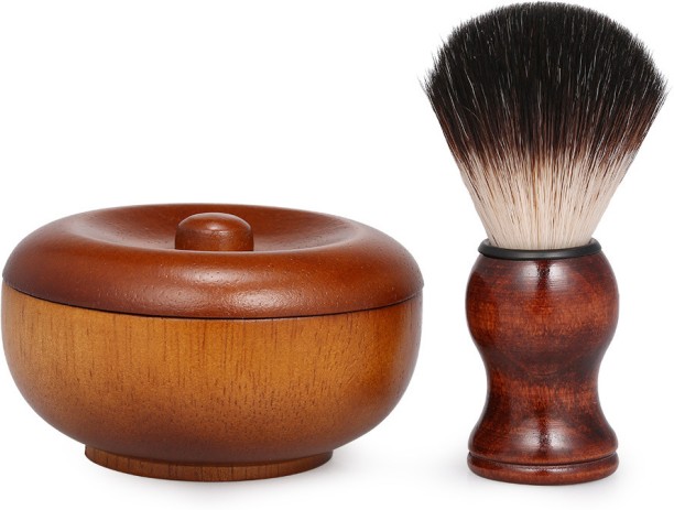 ALANES Wooden Soap Bowl And Shaving Brush Set for Men Men