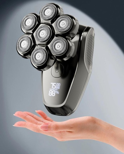 Solala 7D Head Shavers for Bald Men, Detachable Head Shaver LED Display Dry Wet Bald Razor, IPX7 Waterproof Electric Razor with Type-C Charge Men & Women