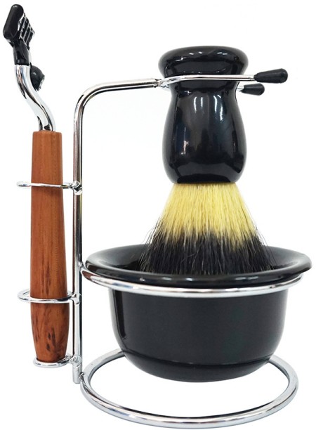 ALANES 4 in 1 Mens Manual Razor Shaving Bowl Shaving Brush Set Men