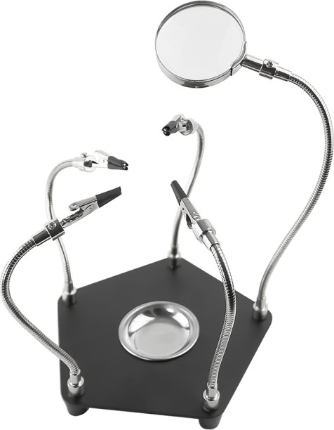ALANES Table Soldering Helping Hands with Alligator Clip Magnifier For PCB Board 0 Shelf Bracket