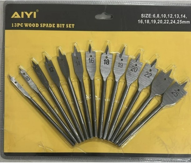 AIYI 13pcs Wood Spade Bit Set Spade