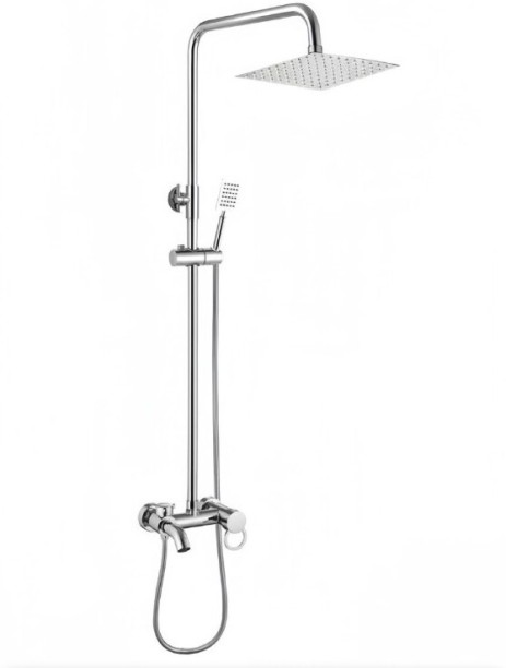 SHOWER COLOUM SHOWER Stainless Steel Wall Mounted Adjustable Full Shower Set - Square PACK OF 2 SHOWER COLOUM