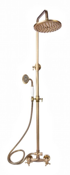 Trendy Taps Brass Wall Mounted Dual Handle Shower Set