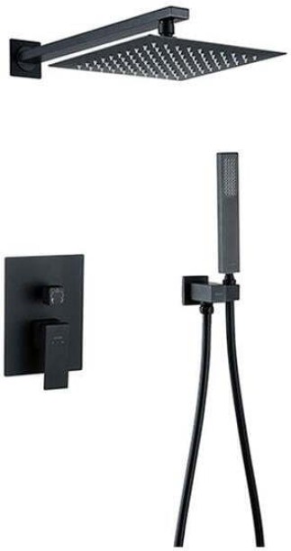 Trendy Taps Blackened Brass Square Finish Consealed Shower Set With Hose