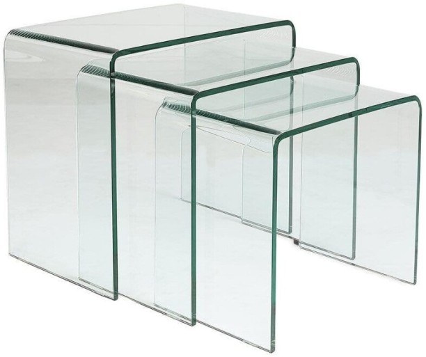 Premium Transparent set of 3 Glass End Table