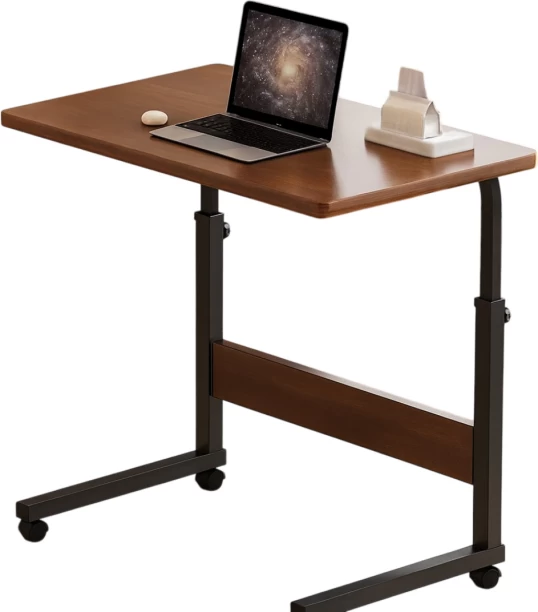 Wobuciko Portable Laptop Study Desk - 64*40*44cm Solid Wood Side Table