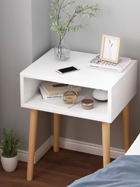 Generic Side Table with Storage Drawer and Open Shelf Engineered Wood Side Table