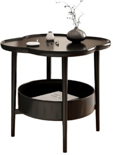 Stylish 4-Leaf Clover Shape Solid Wood Side Table