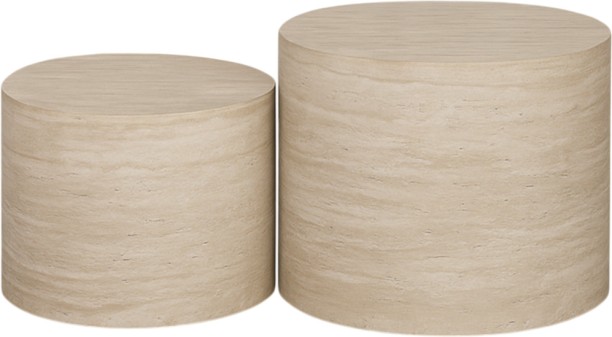Leather Gallery Serena-Coffee table-Travertine-Set of 2 Particle Board Console Table
