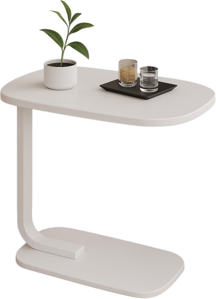 Wobuciko Rectangular Shaped Side Table Wooden White - 56*32.5*25cm Solid Wood Side Table