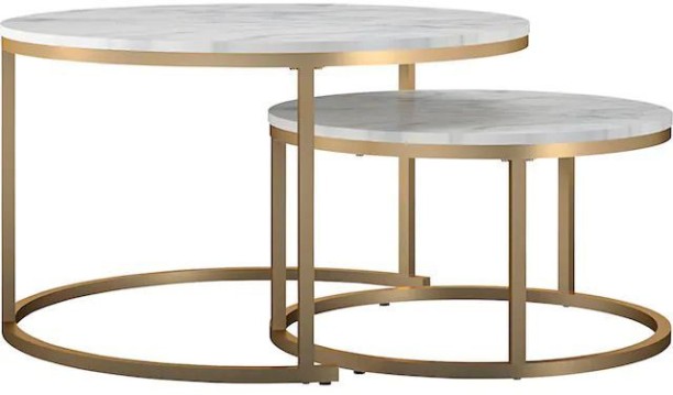 Generic MCT-2025-BLKGLD Stone Console Table