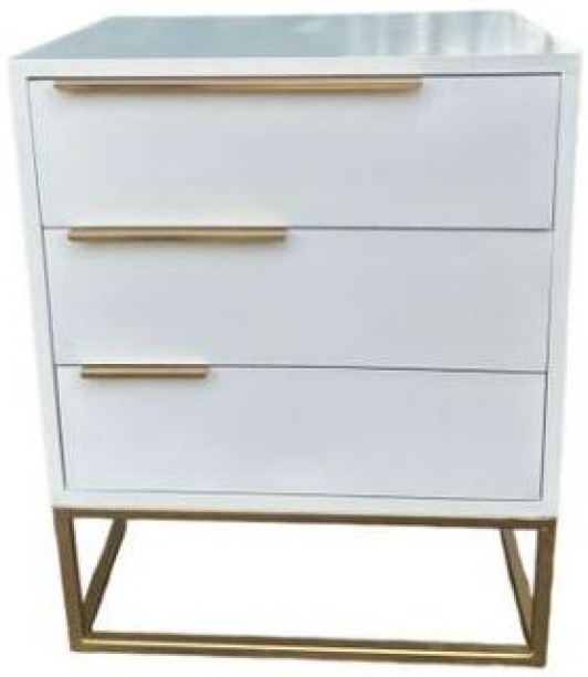 Cream white MM40 Solid Wood Bedside Table