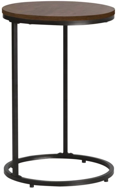 Everfurn Nordic Side Mahogany Metal Corner Table