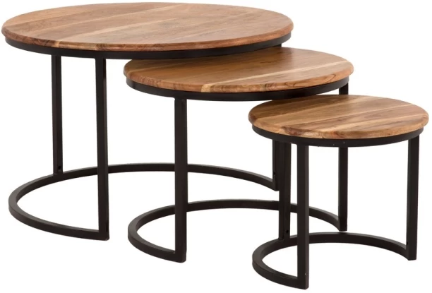 Live better supplies Nest Table Solid Wood Side Table