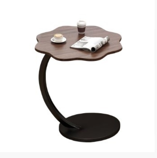 Luxury Steel Base Solid Wood Side Table