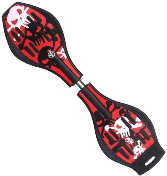 Generic AB25-23-1 Red Two-Wheeled Wave Board 22 cm x 12 cm Skateboard