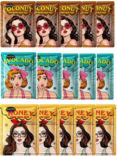 HA SA 15x Sadoer Honey, Avocado, Coconut Hydrating Face Sheet Masks